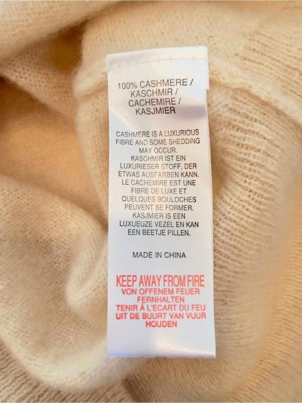 CRUSH 100% Cashmere Balloon Sleeve Neutral V-Neck Sweater Size M - Picture 7 of 11